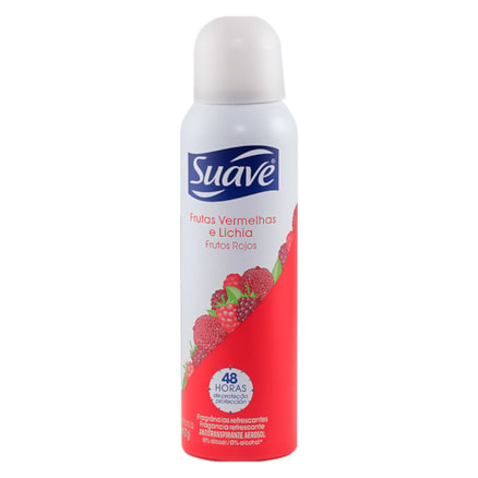 Desodorante Aerosol Suave Feminino Frutas Vermelhas 48h 87g