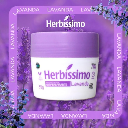 Desodorante Creme Antiperspirante Herbíssimo Lavanda Pele Perfumada Proteção 48H