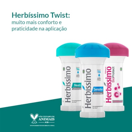 Desodorante Creme Herbissimo Twist Bio Protect Híbisco Proteção 48H 45g