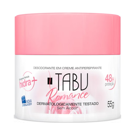 Desodorante Creme Tabu Romance 48h Proteção Eficaz 55g