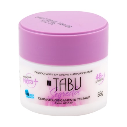 Desodorante Creme Tabu Segredos 48h Proteção Eficaz 55g