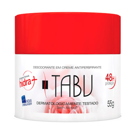 Desodorante Creme Tabu Tradicional 48h Proteção Eficaz 55g