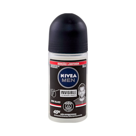 Desodorante Rollon Nivea Masculino 24h Black E White 50ml