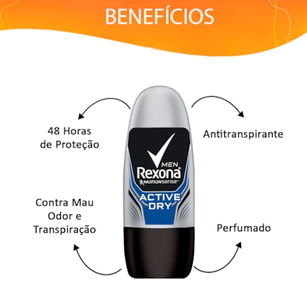 Desodorante Rollon Rexona Compacto Masculino Active 30ml