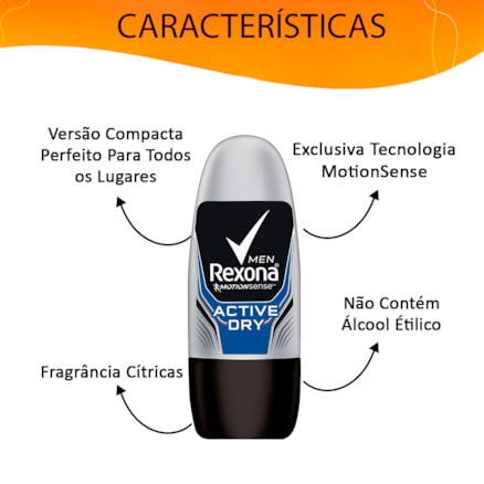 Desodorante Rollon Rexona Compacto Masculino Active 30ml