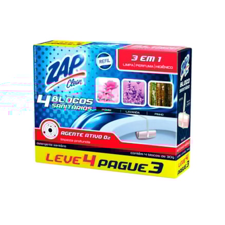 Desodorante Sanitário Zapclean 30g Leve 4 Pague 3