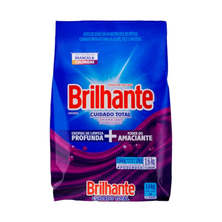 Detergente Brilhante Pó Cuidado Total 1,6kg