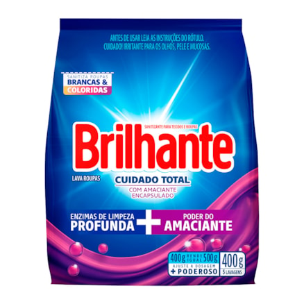 Detergente Brilhante Pó Cuidado Total 400g