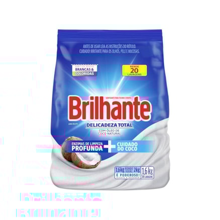 Detergente Brilhante Pó Delicadeza Total 1,6kg