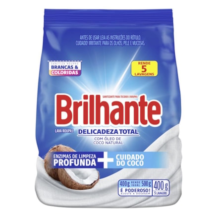 Detergente Brilhante Pó Delicadeza Total 400g