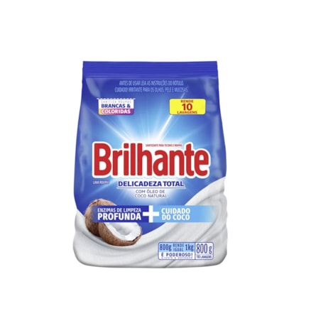 Detergente Brilhante Pó Delicadeza Total 800g