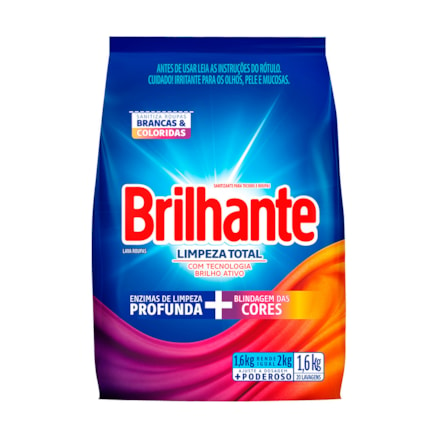 Detergente Brilhante Pó Limpeza Total 1,6kg