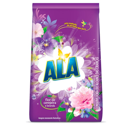 Detergente Em Pó Ala Flores Flor De Cerejeira E Lavanda 500g