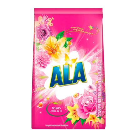 Detergente Em Pó Ala Flores Rosas E Flor De Lis 500g