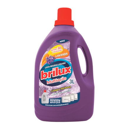 Detergente Líquido Brilux Multiação Lavanda Limpeza 3l