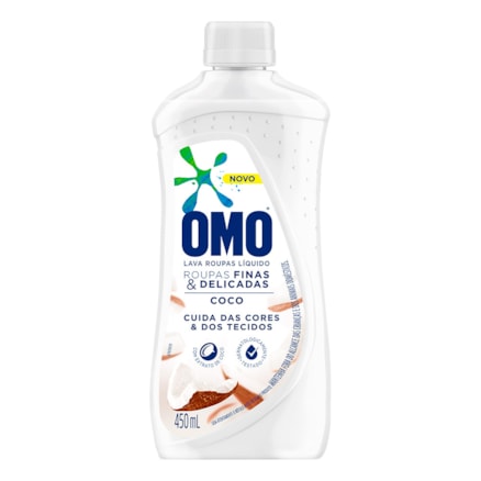 Detergente Líquido Omo Roupas Finas Delicadas Coco 450ml