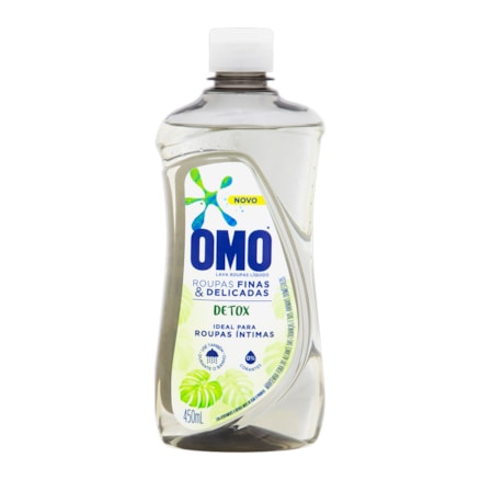 Detergente Líquido Omo Roupas Finas E Delicadas Detox 450ml