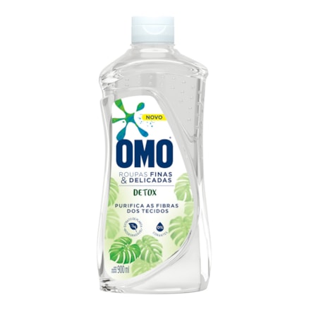 Detergente Líquido Omo Roupas Finas E Delicadas Detox 900ml