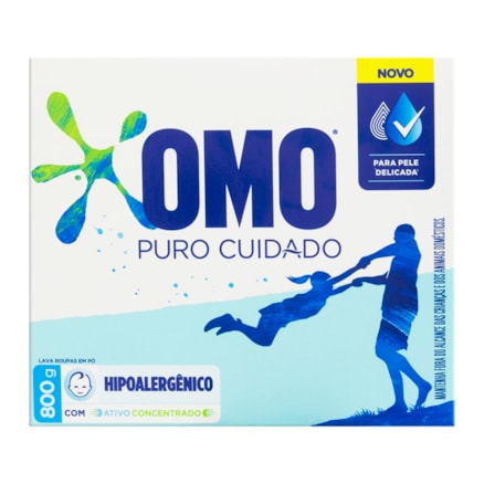 Detergente Po Omo Cartucho Puro Cuidado 800g