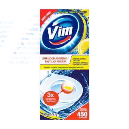 Detergente Sanitário Vim Pastilha Adesiva Citrus 30g