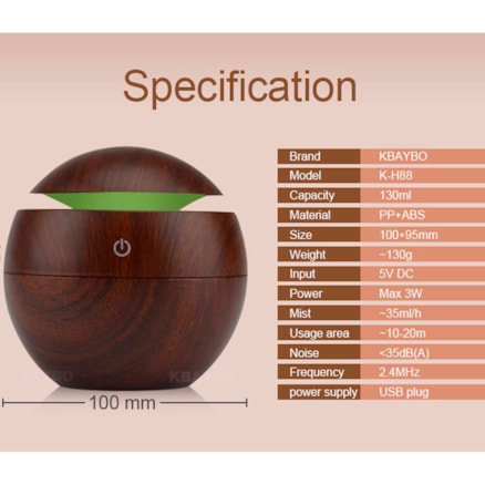 Difusor Mini Portatil 130ml K-h88