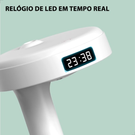 Difusor Umidificador Ar Anti Gravidade Gota Água Ambiente Led Relógio Led Quarto