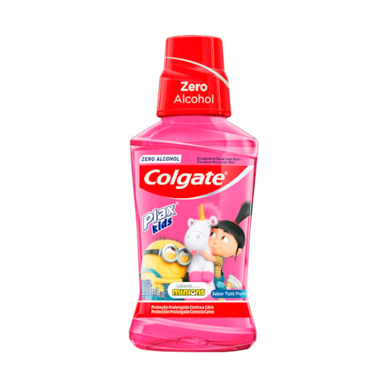 Enxaguante Bucal Colgate Plax Kids Zero Álcool Tutti Frutti Minions 250ml