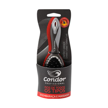 Escova De Cabelo Condor Carmim Mini Almofadada Ref 9650