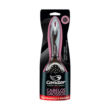 Escova De Cabelo Condor Carmim Oval Almofadada Ref 9680