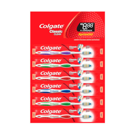 Escova Dental Colgate Classic Clean Macia 6 Und