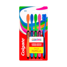 Escova Dental Colgate Colors Tamanho Médio Com 5 Und