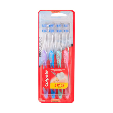 Escova Dental Colgate Pro Cuidado Macia Com 4 Und