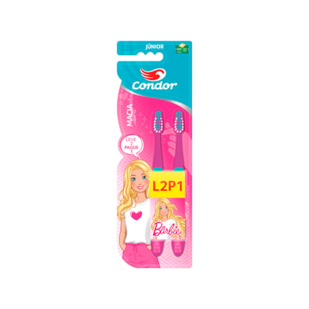 Escova Dental Condor Barbie Júnior Leve 2 Pague 1