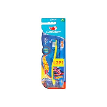 Escova Dental Condor Júnior Hotwheels Leve 2 Pague 1