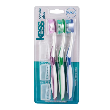 Escova Dental Kess Combo Macia 2083 Leve 3 Pague 2