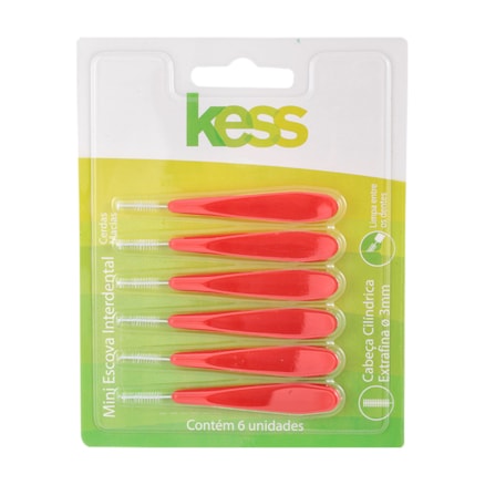 Escova Dental Kess Interdental Mini Cilindrica Com 6 Und