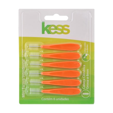 Escova Dental Kess Interdental Mini Cilindrica Grossa 6 Und