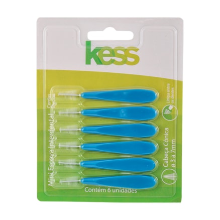 Escova Dental Kess Interdental Mini Cônica Com 6 Und