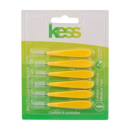 Escova Dental Kess Interdental Mini Média Com 6 Und