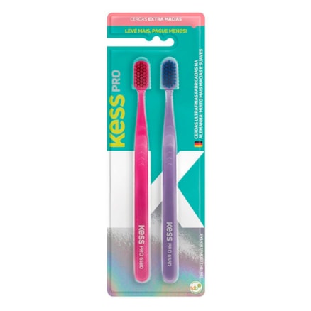 Escova Dental Kess Pro Extra Macia Com 2 Und Ref 2105