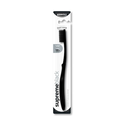 Escova Dental Powerdent Supreme Black Cerdas Super Macias