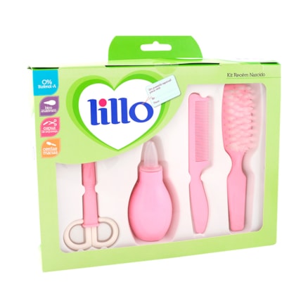 Escova Lillo + Pente + Aspirador + Tesoura Unha Rosa 605831