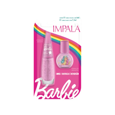 Esmalte Impala Barbie Brilho Encantado 6ml + 7,5ml