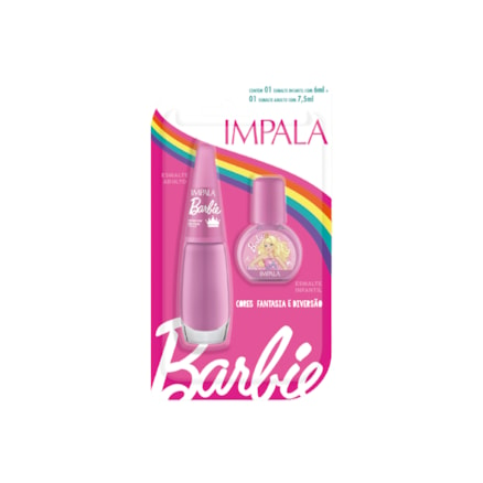 Esmalte Impala Barbie Reino Cor De Rosa 6ml + 7,5ml