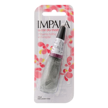 Esmalte Impala Glitter Prata A Cor Da Moda 7,5ml