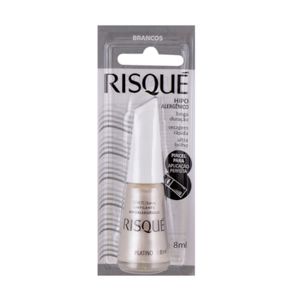 Esmalte Risque Cintilante Platino Hipoalergênico 8ml