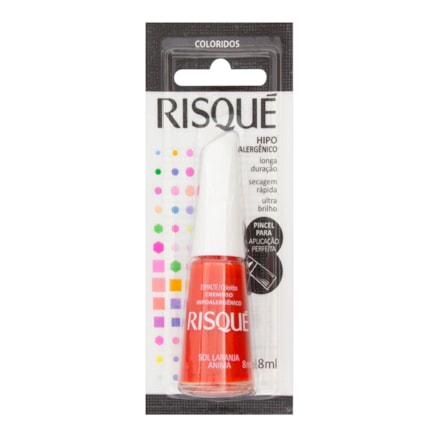 Esmalte Risque Cremoso Sol Laranja Hipoalergênico 8ml