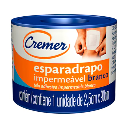 Esparadrapo Impermeável Cremer Branco 2,5cmx90cm 12 Und