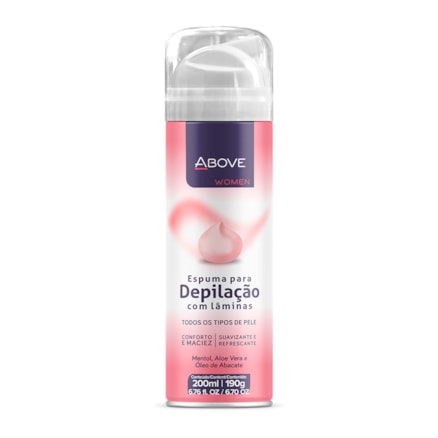 Espuma Depilação Above Woman Lâminas Todos Tipos Pele 200ml