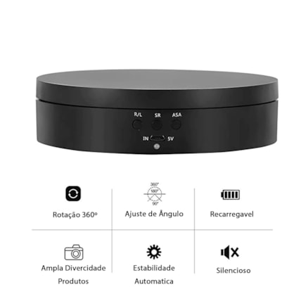 Expositor Giratório Elétrico USB Pilha Para Vitrine de Produtos e Estúdio Fotos Videos